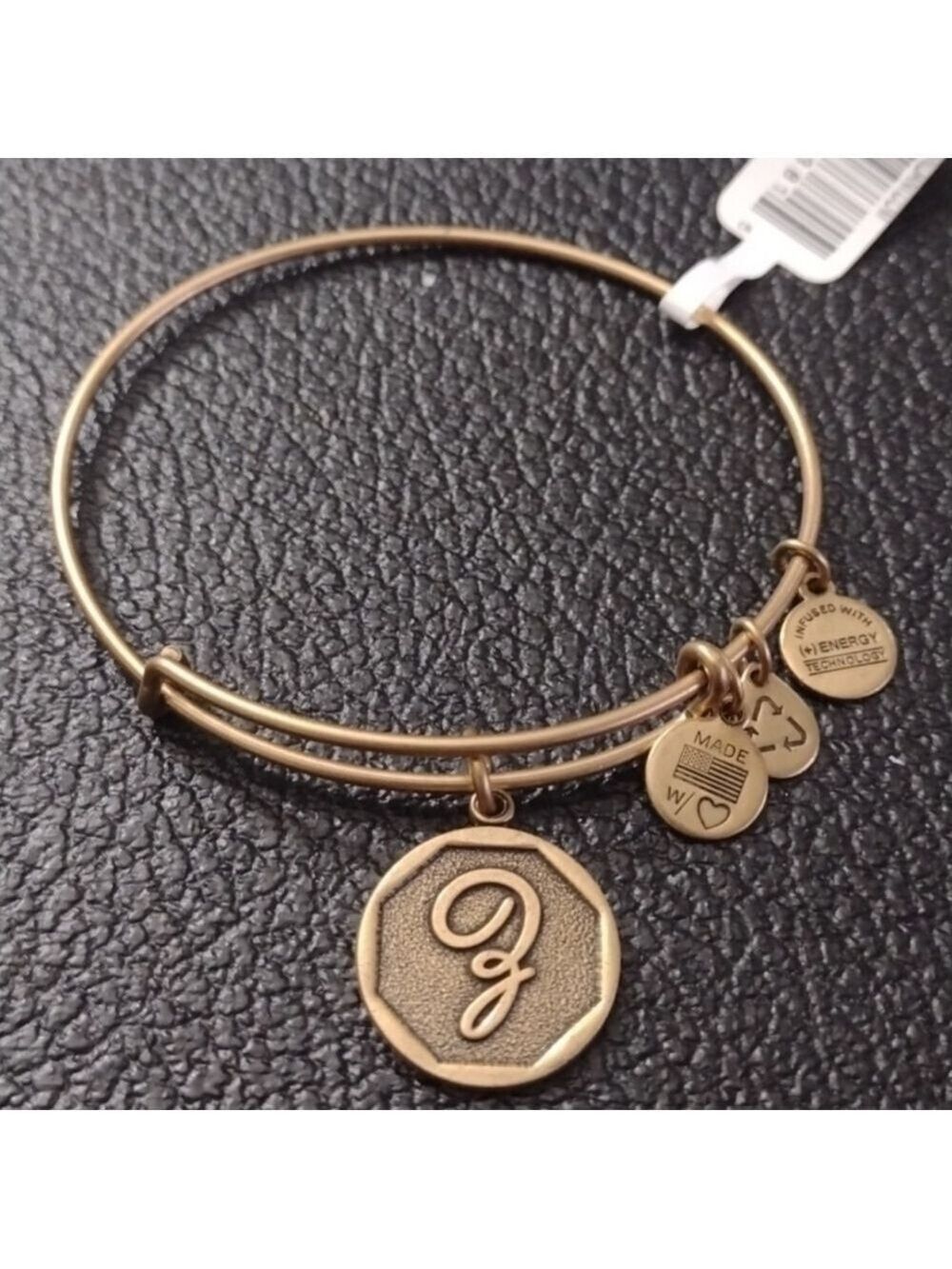 Alex and Ani Gold Charm Bangle Bracelet Letter Z Initial Z New Old Stock 2014